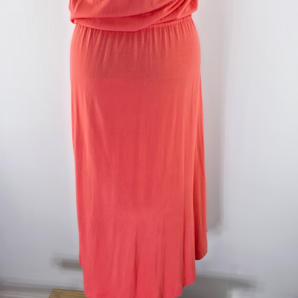 Gap Hi-Lo Short Dress Womens Large Fresh‎ Coral Sleeveless Drawstring Rayon 6070 - Picture 15 of 15